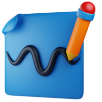 dibujo con lápiz ilustración. gráfico diseño 3d icono ilustración. 3d diseño estilo. 3d representación png