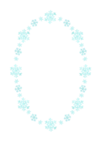 Snowflakes. Primitive watercolor frame. Simple Vertical oval border with hand-drawn cartoon snowflakes. Winter background template for card, plate or shopping bag with empty place for text in center png