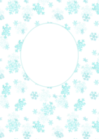 Snowflakes vertical background with highlighted white oval for text. Simple pattern with hand-drawn falling watercolor snowflakes shapes. Winter vertical template for covers, postcards, posters, etc. png