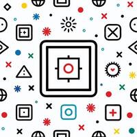 a square with various icons and symbols on it vector