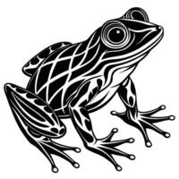 a black and white drawing of a frog vector