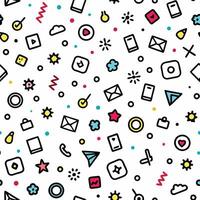 a colorful pattern with icons and other objects vector