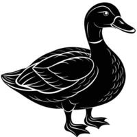 a black and white drawing of a duck vector