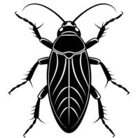 a black and white silhouette of a cockroach vector
