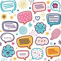 a set of speech bubbles with different colors vector