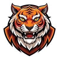the head of a tiger is shown on a white background vector