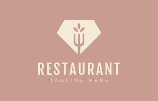 Luxurious Healthy Food Logo Design Template. vector