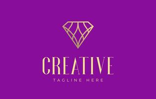 Abstract Beautiful Gradient Lines Diamond Logo Design Template vector