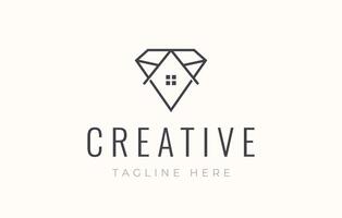 Home Store Lines Patterned Diamond Logo Design Template vector