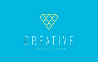Linear Diamond Patterned Pentagon Logo Design Template vector