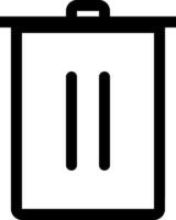 Simple Black and White Trash Bin Icon for UI and UX Design vector