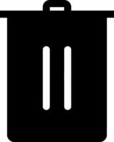 Minimalist Trash Bin Icon in Black and White for Web and Interface Design vector