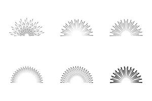 Retro sunburst frames set vector