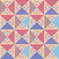 Seamless pattern with handdrawn elements in patchwork style vector