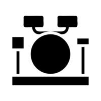 Drum set silhouette icon. Concept of music, rhythm, and performance. vector