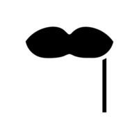 Black mustache on a stick. Concept of masquerade, party, and humor. vector