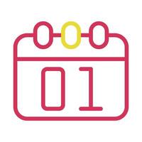 Calendar icon with number one. Concept of new year, new month, and schedule. vector