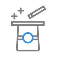 Magic trick with hat and wand. Concept of illusion, mystery, and entertainment. vector