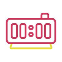 Digital alarm clock displaying midnight. Concept of time, new beginnings, and deadlines. vector