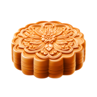 Golden Mooncake with Ornate Pattern on Top png