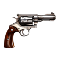 Classic Revolver with Wooden Handle png