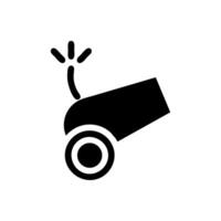 Cannon firing icon. Concept of war, conflict, and attack. vector