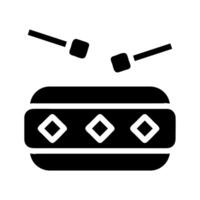 Drum with drumsticks icon. Concept of music, rhythm, and percussion. vector