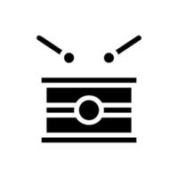 Drum with drumsticks icon. Concept of music, rhythm, and percussion. vector