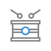 Drum icon with drumsticks. Concept of music, rhythm, and percussion. vector