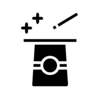 Magic trick with top hat and wand. Concept of illusion, mystery, and performance. vector