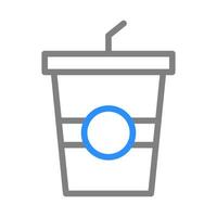 Disposable cup with straw icon. Concept of takeaway, drink, and refreshment. vector