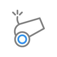 Cannon icon with fuse. Concept of war, weapon, and conflict. vector