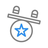 Star in circle with balance scale. Concept of justice, equality, and fairness. vector