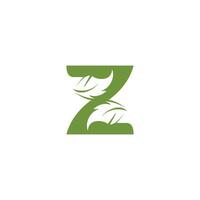 Initial Letter Z With Leaf Luxury Logo. Green leaf logo Template Design. vector