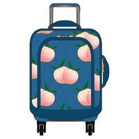Luggage Bag with Peach and Dashed Line Repeat Pattern vector