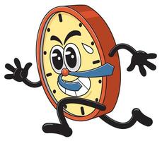 Animated Running Clock Character Illustration vector