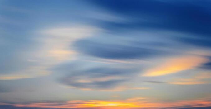 Background with sky with clouds at sunset in summer photo