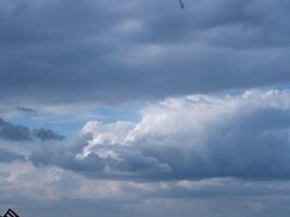 Blue sky with white clouds. Clear skies with scattered clouds on a sunny day. photo