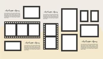 Collage of realistic frames Border vector
