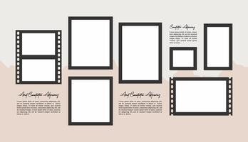 Collage grid photo effect template design vector