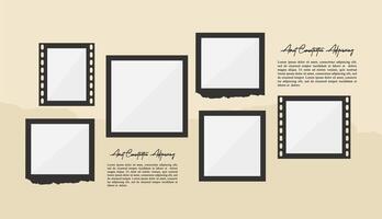 page grid layout abstract photo frames vector