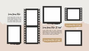 Blank collage frame template for photos and images vector