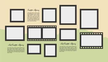 grid layout abstract photo frames template vector