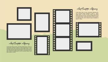 comics page grid layout abstract photo frames and digital photo wall template vector