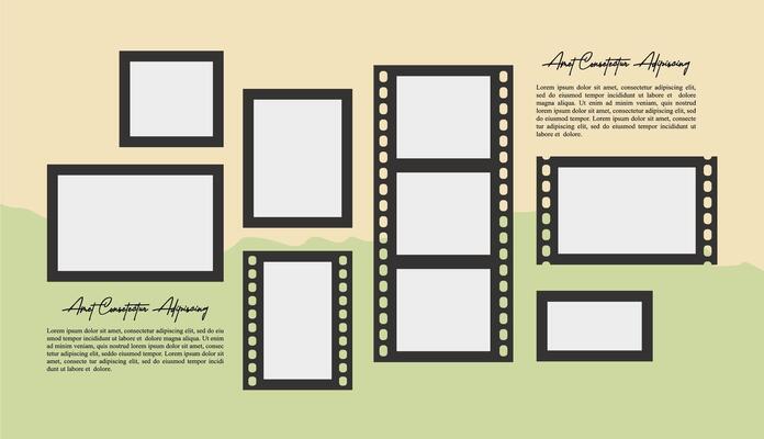 comics page grid layout abstract photo frames and digital photo wall template