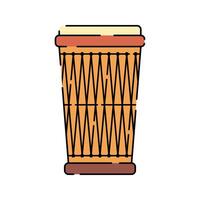 Djembe Drum Icon Illustration with bright color palette in flat design style. Perfect for vacation, travel, and summer themed designs. vector