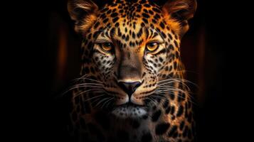 Intense gaze of a majestic leopard photo