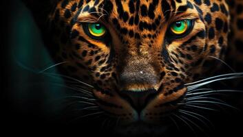 Intense gaze of a majestic leopard photo