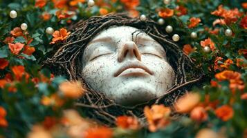 surreal face in nature photo