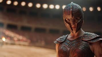 Mysterious warrior in ornate armor photo